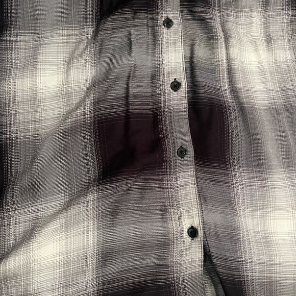Ava & Viv plaid tunic button down shirt.  Size X black and gray tones - Picture 7 of 10
